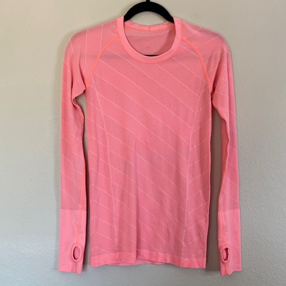 Lululemon swiftly long sleeve top shirt women’s 6 pink EUC